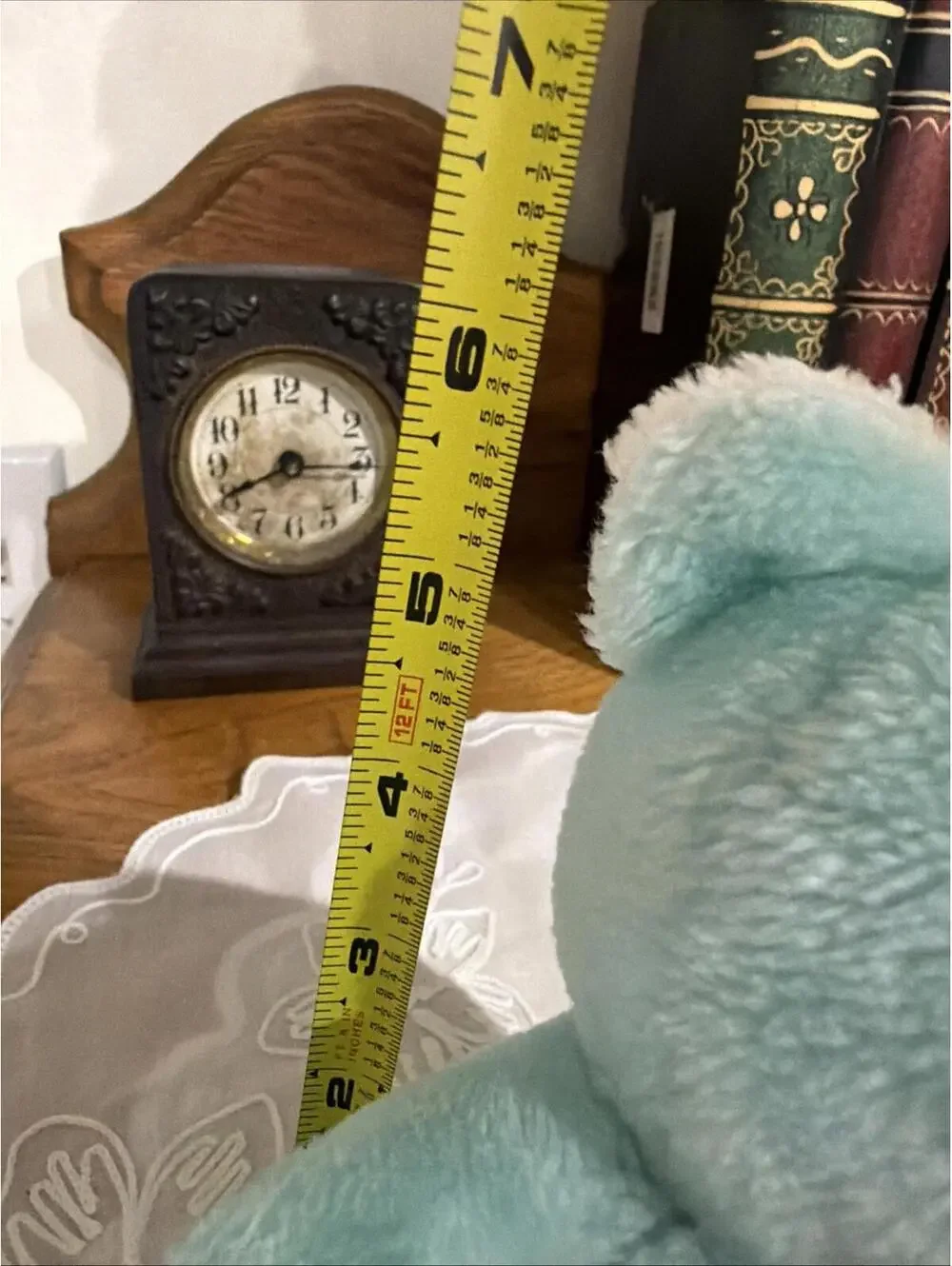 Rare Gund Vtg Disney Winnie the Pooh Bear Squeaker Plush 6” Blue Sears 1960s - Picture 8 of 10